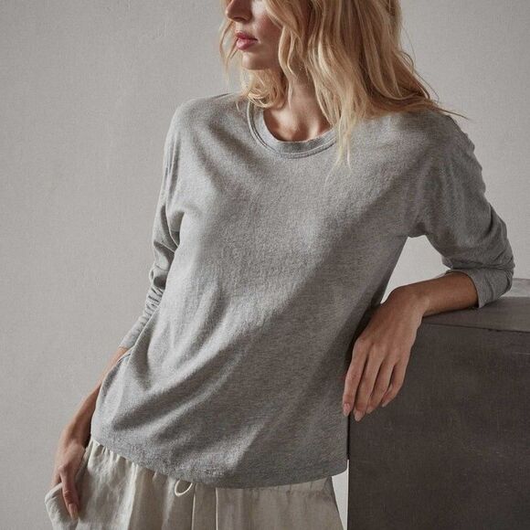 James Perse Tops - NWT James Perse Size 0 Long-Sleeve Vintage Boxy Tee  Heather Grey New